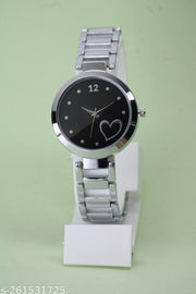 BUY 1 GET 1 FREE-Best Quality Ethnic Silver Metal Chain Belt Analog Watches for Women with Gorgeous Diamond Cosmic Bracelet for Girls