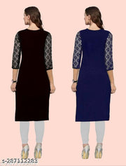 Polyster/Crepe fabric-Women Ladies And Giral's Crepe Fabric Printed Straight Kurti, Pluse Size -S, M, L, XL, XXL, 2XL, XXXL, 3XL, 4XL, 5XL,6XL,7XL,8XL,9XL,10XL (Party Wear Formal Wear Casual Wear Festival Wear)( New Arrival New Design Fashionable Kurti )