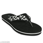 FLEX-FIT trendy and stylish slipper dr. comfortable jaguarr printed walking slipper for women and girls indoor and outdoor (home and garden slipper comfortable flipflop slipper black