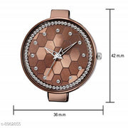Bolun  Diamond Studded Analogue Brown Dial Women's Watch with Brown Color Bracelet