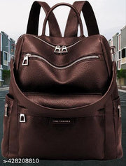 MomsyStore 20 L Leatherette Backpack Purses for Women and Girls to Carry Daily Stuff