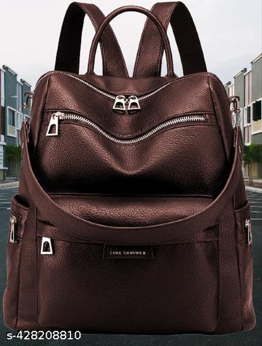 MomsyStore 20 L Leatherette Backpack Purses for Women and Girls to Carry Daily Stuff
