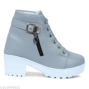 Trendy, Trending and Stylist Boot for Girls Latest Stylish High Heel Long Ankle Synthetic Leather Zipper Boots for Women/Girls/Ladies