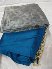 Womens Satin Blend Bollywood Saree With Brocade Blouse Piece