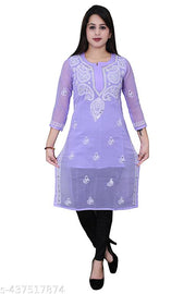 Lakhnavi chikankari kurti miror work with free inner