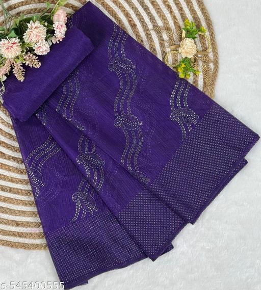 Elegant Shining Net Saree with All-Over Mukesh Work and Matching Blouse Piece