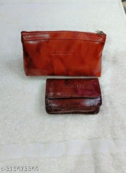 Perfect Combo of 2  Women's Genuine Leather Small Nd Long Hand Purse, Hand Coin Purse for Ladies Size (L5x3.50 H) Bombay Sheep Leather,Brown