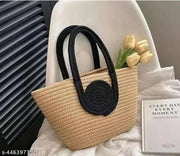 Summer Women Bucket Bag Casual Woven Beach Handbag for Vacation