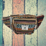 MYRIAD waist hemp bag Handwoven Hemp Belt Bag: Artisanal Craftsmans Waist Handcrafted Hemp Waist Bag: Fusion of Artistry and Utility Size-(30 x 12 CM)