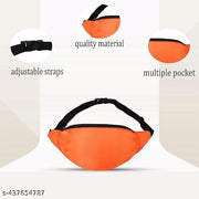 Welkin Adjustable Waist Bag - Travel Fanny Pack with Multiple Pockets for Men and Women - Lightweight, Durable, Perfect for Hiking, Running, and Everyday Use, (Orange).
