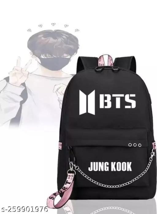 ARK  FASHION GIRLS SCHOOL&COLLEGE I LOVE BTS BACKPACK BLACK