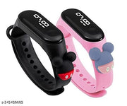Combo-Oled Kidz Wrist Fashion Gear Digital Children Watch (Black Dial Multi Colored Strap)