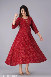 SIPET STYLISH BEAUTIFUL PRINTED KURTA FOR WOMEN AND GIRLS| 3/4TH SLEEVES ROUND NECK BHADNI| CASUAL WEAR AND WOMEN BHANDNI BUTA_MAROON