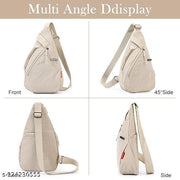 Casual Sling Bag, Shoulder Bag for Men and Women, Lightweight Crossbody Chest Bag, Travel Bag for Daily Commute and Outdoor Activities, Sling Shoulder Bag (Beige)