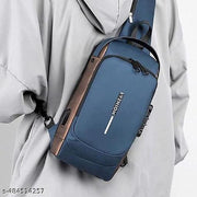 OTIPORTER Waterproof Polyester Slim Unisex Crossbody Sling Bag Chest Backpack Men's Shoulder Bag, Leisure Travel Handbag, Hard Shell Anti-Theft Chest Bag