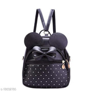 Attractive Women's Black PU Backpacks