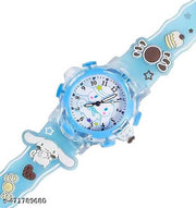 Analog Dial Cartoon 3D Printed Strap & Glowing Light Transparent Watch for Kids (Age:3-10 Years) NEW DESIGN