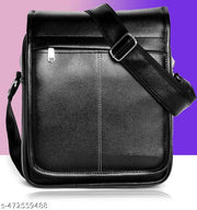 Stylish PU Leather Padded Sling Cross Body Travel Office Business Messenger One Side Shoulder Bag for Men & Women