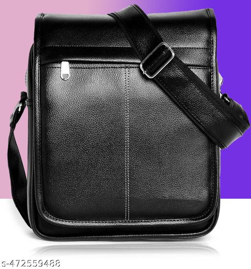 Stylish PU Leather Padded Sling Cross Body Travel Office Business Messenger One Side Shoulder Bag for Men & Women