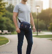 Compact waist bag | Waist bag for travel | Waist bag for daily use | Trendy Waist Bag with Spacious Compartments | Comfortable Waist Pouch for Everyday Activities Blue