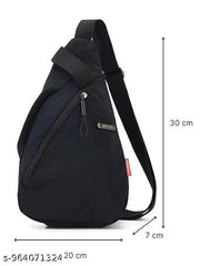 Nylon Chest Sling Bag Crossbody Shoulder Bag Lightweight Travel Daypack Zipper Storage Unisex Men Women Bag (Any 1 Color)