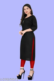 Women's Stylish Kurti – 3/4 Sleeve Crepe Kurta