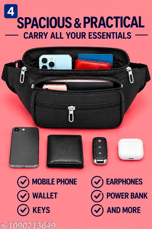 Men’s Premium Multi-Pocket Waist Bag | Crossbody Belt Bag | Travel & Daily Use