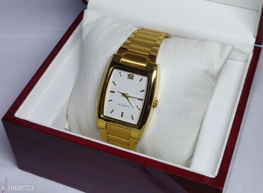 stylish Men Gold Stainless Steel Casual Watches