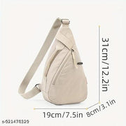 Casual Sling Bag, Shoulder Bag for Men and Women, Lightweight Crossbody Chest Bag, Travel Bag for Daily Commute and Outdoor Activities, Sling Shoulder Bag (Beige)