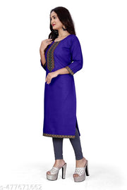 Fashionable Cotton Slub jacquard work Kurti For Women