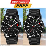 Watch Combo BUY 1 GET1FREE Black Designer Professional PU Analog Watch pack of 2