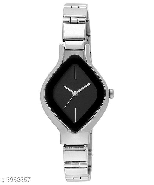 Bolun  Analogue Black Dial Silver Plated Women's and Girl's Wrist Watch