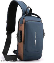 CLASSY WAIST USB BAG GOOD LOOK TRENDING CROSS SLING BUSINESS CASH BAG WITH USB POWER PORT CONNECTION MULTICOLOURED WAIST BAG