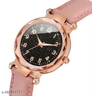 Trendy Girl's Watch Luxurious Looking Black Dial Leather Belt Girl and Women Watch Analog Watch - for Women Cute Casual Women's Watch Ladies Watch Watch for Daily Life New Collection Women's Watch Shiny Fashion Women Watch