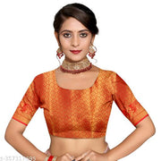 Soft Banarasi Silk Saree with Golden Zari Border | Elegant Party Wear Saree