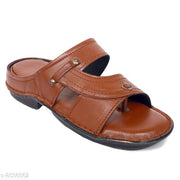 Gwal G Genuine Leather Comfortable slippers Tan for men's