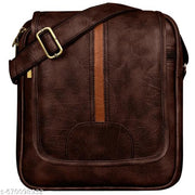 LOREM Brown Stylish Faux Leather Cross  Sling Bag For Men SL02