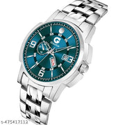 Day & Date Function Watch With Stainless Steel Chain Analog Watch - For Men