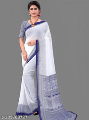 Beautiful Women's Daily Ware Georgette Saree With Running Blouse Women's Elegant Georgette Daily Wear Saree with Running Blouse Stylish Daily Wear Georgette Saree for Women Soft Georgette Saree with Matching Running Blouse Piece