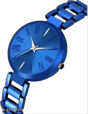 Best Quality Ethnic Blue Metal Chain Belt Analog Watches for Girls Watches for Women