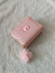 Small Double Chain Wallets with Credit Card Holder for Women and girls, Front Designs may very