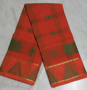 Raj Saree House Women's Bengali Pure Cotton Handloom Saree I Tant Saree I BengalI Saree  Daily  wear Tant   ( ORRANGE // Without Blouse)