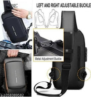 Men Black Chest Bag | Stylish Crossbody Sling Bag | Compact Shoulder Bag for Travel, Office & Daily Use