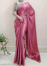 Plain Bollywood Satin, Silk Blend Saree