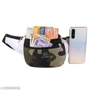 NICE PURSE Military Green/White Waist Bag,Chest Bag,Fanny Bag,Fanny Pack Waist bag/Chest bag/Fanny Bag(5 Zipper)
