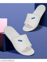 Paragon Ultra-Stylish Ultra-Comfortable White Casual Slides for Men