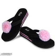 Pink Embellished Thong Flip-flops For Women
