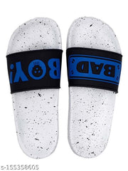 Men's Blue Synthetic Leather Daily Casual Slider