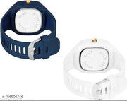 New Watch Combo Of Blue and White Square Dial with Strap Watch