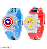 Digital Dial 2 Watches Combo Toy Cartoon Style Glow-Light Kids Watches for Boys & Girls (Age:3-10 Years)CAPFIROZ